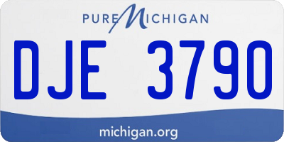 MI license plate DJE3790