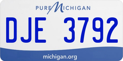 MI license plate DJE3792