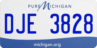 MI license plate DJE3828