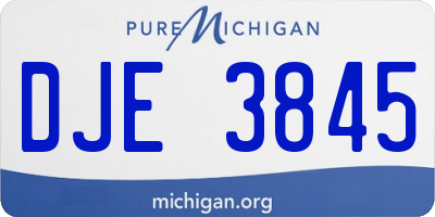 MI license plate DJE3845