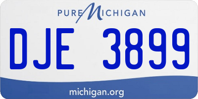 MI license plate DJE3899