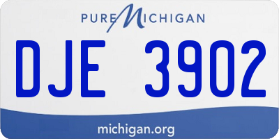 MI license plate DJE3902
