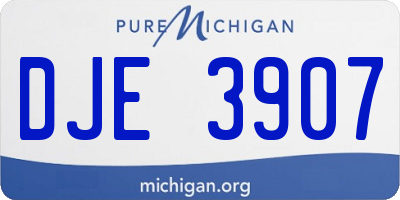 MI license plate DJE3907