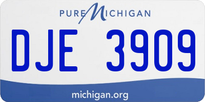 MI license plate DJE3909