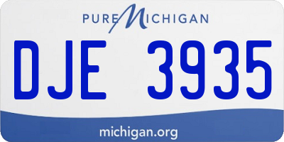MI license plate DJE3935