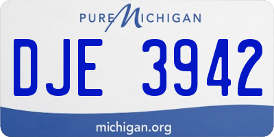 MI license plate DJE3942