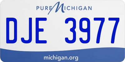 MI license plate DJE3977