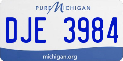 MI license plate DJE3984
