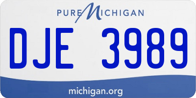 MI license plate DJE3989