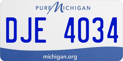 MI license plate DJE4034