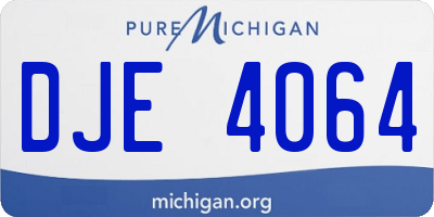 MI license plate DJE4064