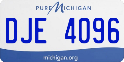 MI license plate DJE4096