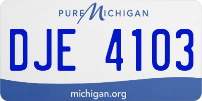 MI license plate DJE4103