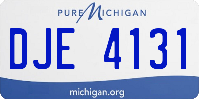 MI license plate DJE4131