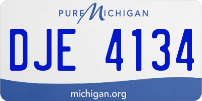 MI license plate DJE4134