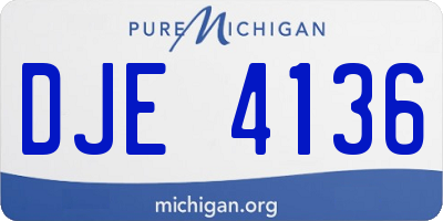 MI license plate DJE4136