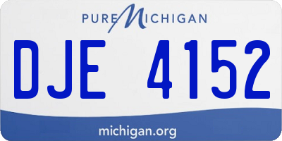 MI license plate DJE4152