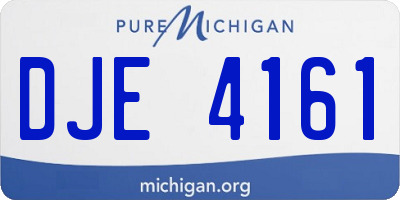 MI license plate DJE4161