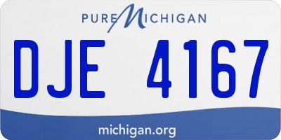 MI license plate DJE4167