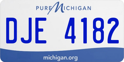 MI license plate DJE4182