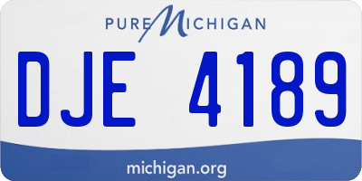 MI license plate DJE4189