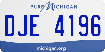 MI license plate DJE4196