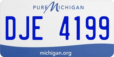 MI license plate DJE4199