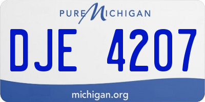 MI license plate DJE4207