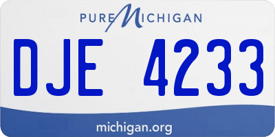MI license plate DJE4233