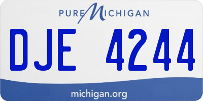 MI license plate DJE4244