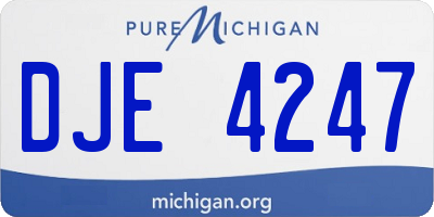 MI license plate DJE4247