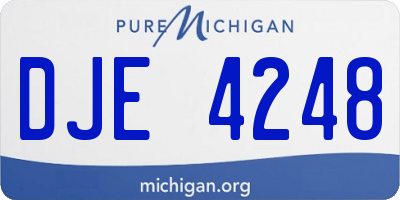 MI license plate DJE4248