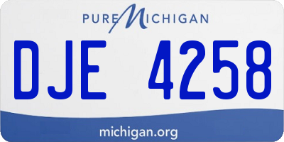 MI license plate DJE4258