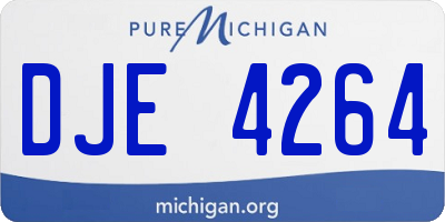 MI license plate DJE4264