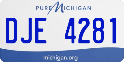 MI license plate DJE4281