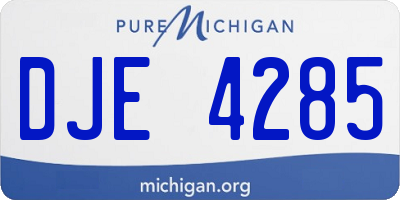 MI license plate DJE4285