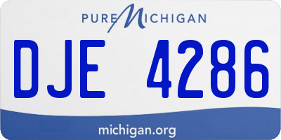 MI license plate DJE4286
