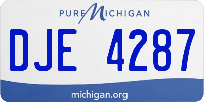 MI license plate DJE4287