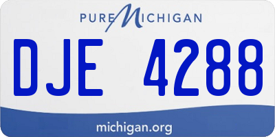 MI license plate DJE4288