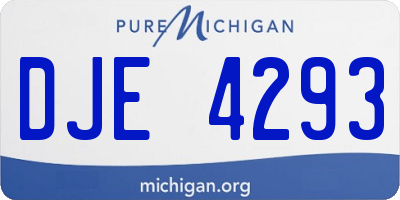 MI license plate DJE4293