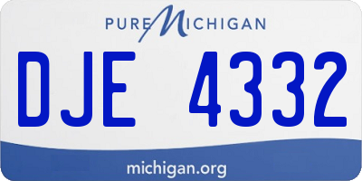MI license plate DJE4332