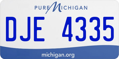 MI license plate DJE4335