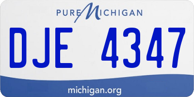 MI license plate DJE4347