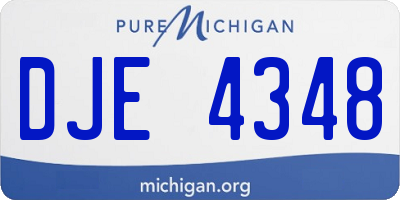 MI license plate DJE4348