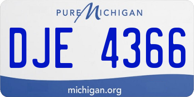 MI license plate DJE4366