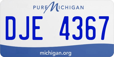 MI license plate DJE4367