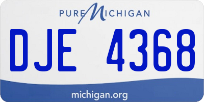 MI license plate DJE4368