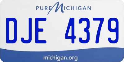MI license plate DJE4379