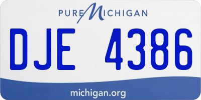 MI license plate DJE4386