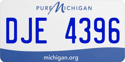 MI license plate DJE4396